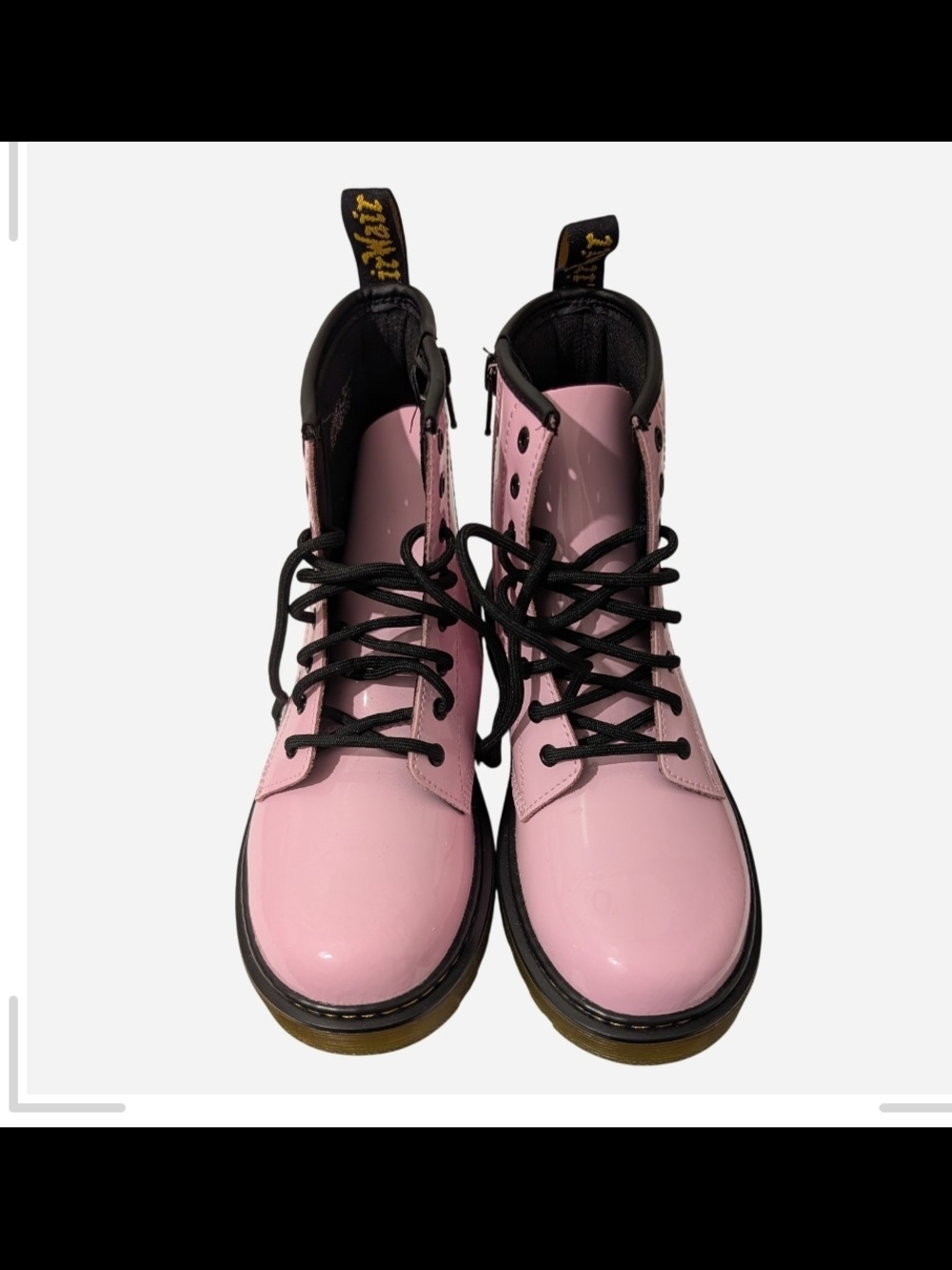 Dr. Martens Pink and Black Zip Combat Boots